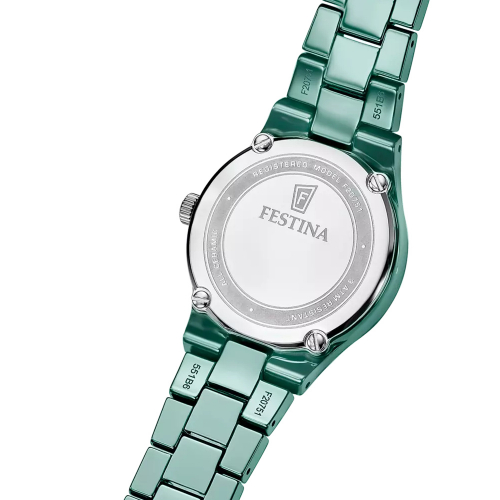 Preview: Festina Damen Armbanduhr F20751-3 Keramik Grün, 30,5mm