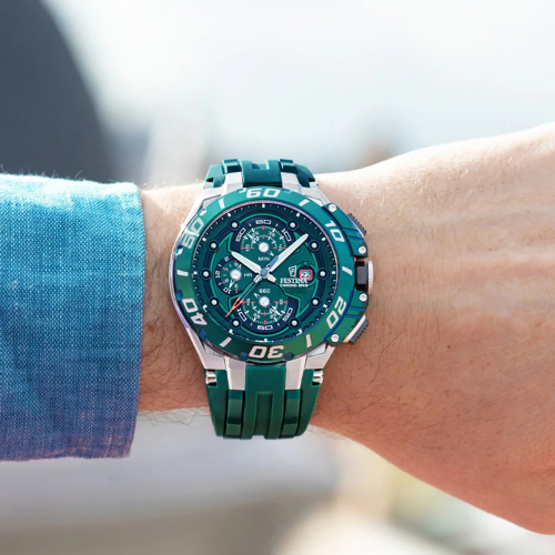 Festina Chronograph F20755-2 Dunkelgrün Chrono Bike 2026 Silikonband 20ATM