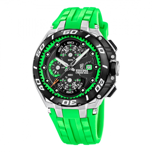 Festina Chronograph F20755-6 Grün Chrono Bike 2026 Silikonband 20ATM