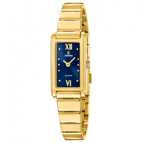 FESTINA Damen Uhr F20768-4 Blau Mademoiselle Edelstahl goldfarben