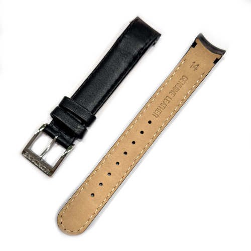 Mondaine Ersatzband Lederband Wechselband, Stegbreite 12mm schwarz, A629.30341.11SBB