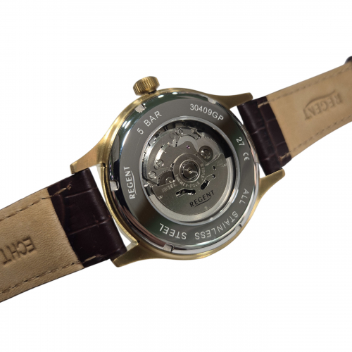 Preview: REGENT Herren Armbanduhr Automatik GM-2214 Saphirglas, Datum, 42mm