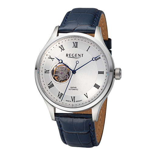 REGENT Herren Armbanduhr Automatik GM-2215 Saphirglas, offenem Herz, 42mm
