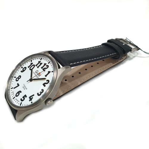 Garde Herren Armbanduhr Titan 17-75 Ronda-Werk Lederband sehbehinderten gerecht