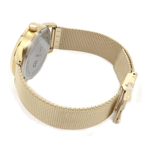 GARDE UMR RUHLA Damen Armbanduhr Funkuhr 125-53BM, Milanaiseband Goldfarben