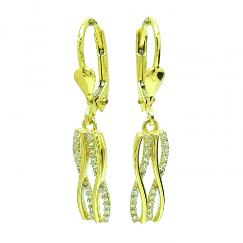 Gold Ohrringe, Ohrhänger 333er Gelbgold mit Steinchen