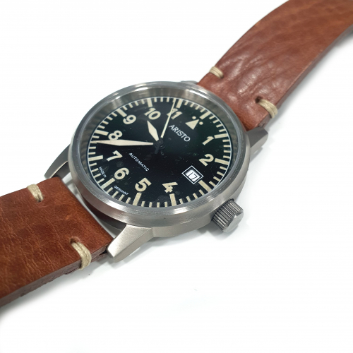 ARISTO Herren Armbanduhr Fliegeruhr 5H100 Automatik Selita-Werk Saphirglas Titan