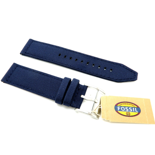 Fossil S221012 Ersatzband Textilband blau mit Federstifte, Stegbreite 22mm