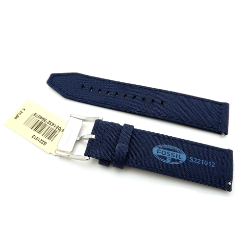 Fossil S221012 Ersatzband Textilband blau mit Federstifte, Stegbreite 22mm