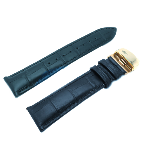 Ingersoll Stegbreite 22mm Ersatzband Leder blau Kokoprägung mit Faltschließe rosé