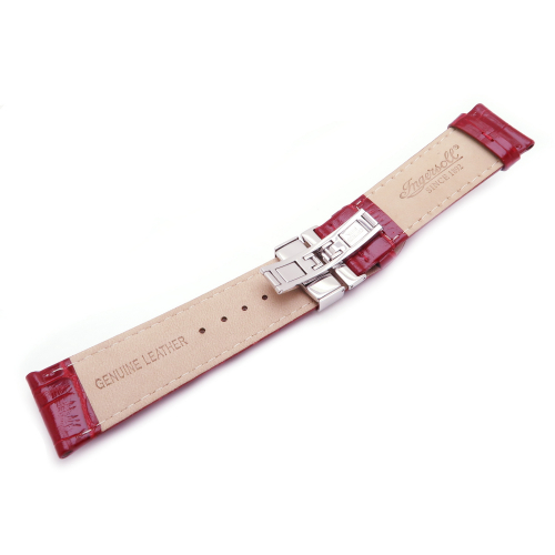 Ingersoll Ersatzband Lederband weinrot Stegbreite 24mm mit Faltschließe