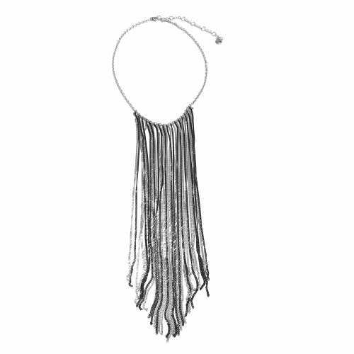 JOOP Damen Collier JPNL90494A420 925-Silber schwarz-silber 50cm Halskette