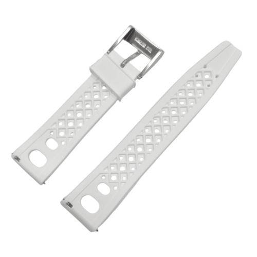 Preview: UMF Ruhla 22 mm Ersatzband Wechselband Silikon weiß Uhrenband