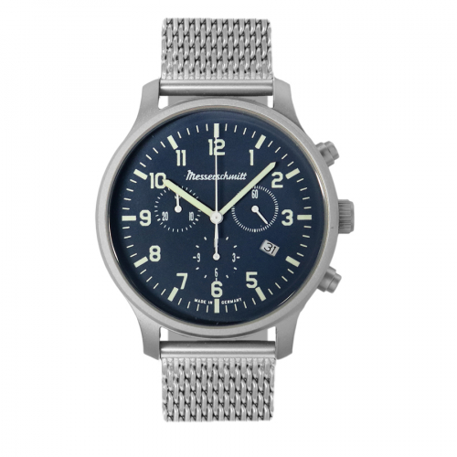 Messerschmitt Herren Armbanduhr ME-3H198M Chronograph Milanaiseband Fliegeruhr