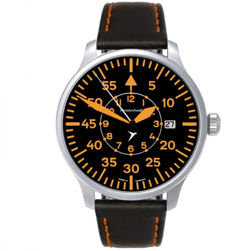 Messerschmitt Herren Armbanduhr ME-42OPL Lederband Fliegeruhr