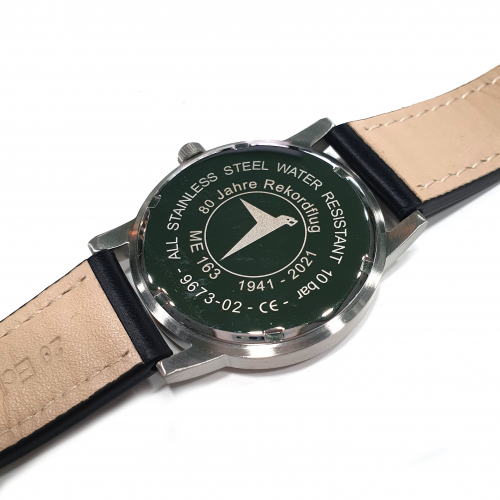 Messerschmitt ME163-80-6 Fliegeruhr Lederband Ronda-Werk, 10ATM