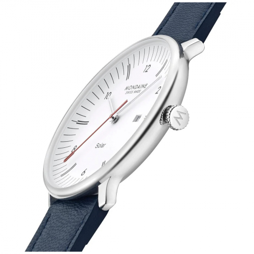 MONDAINE Armbanduhr MLE.41910.LDV SOLAR Doppio Saphirglas, 41mm, Veganes Apfelleder