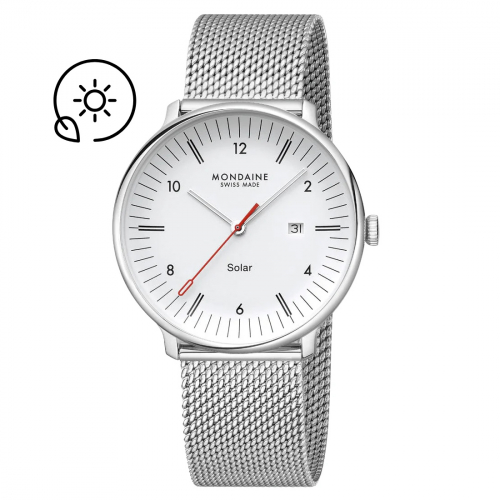 MONDAINE Armbanduhr MLE.41910.SM SOLAR Doppio Saphirglas, 41mm, Milanaise