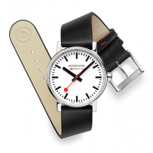 Preview: MONDAINE Armbanduhr MSE.35110.LBV 35mm Saphirglas veganes Traubenleder