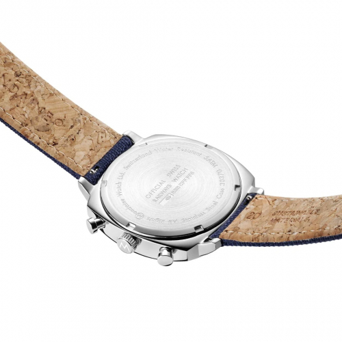Mondaine Herren Armbanduhr Squar Chrono Blau MSL.41440.LD.SET Saphirglas, Wechselband