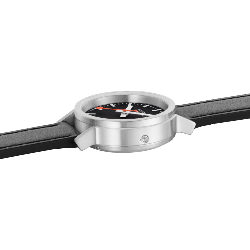 MONDAINE MST.34020.LBV.SET Damenuhr schwarz stop2go Saphirglas, 34mm mit Extraband