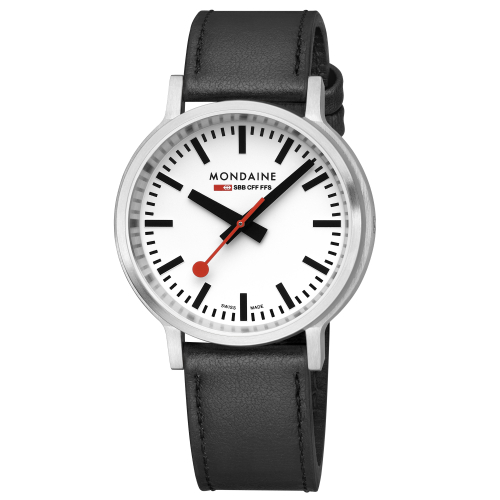 MONDAINE Herren Armbanduhr stop2go springender Minutenzeiger A512.30358.16SBB, Saphirglas