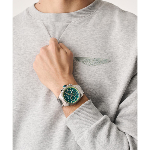 Preview: Aston Martin Uhr MTRH2S602 Chrono Grün Armbanduhr 46mm Edelstahl