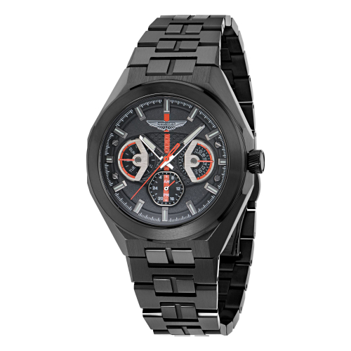 Aston Martin Uhr MTRI2S605 Multifunktion TKS Armbanduhr 42mm Edelstahl Schwarz