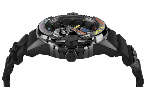 Philipp Plein Unisex-Uhr PWAAA0621 The Skull bunt Silikon-Edelstahl