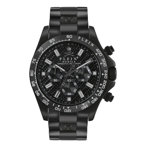 Philipp Plein Herren Armbanduhr Nobile PWCAA0621 Chrono Edelstahl Schwarz
