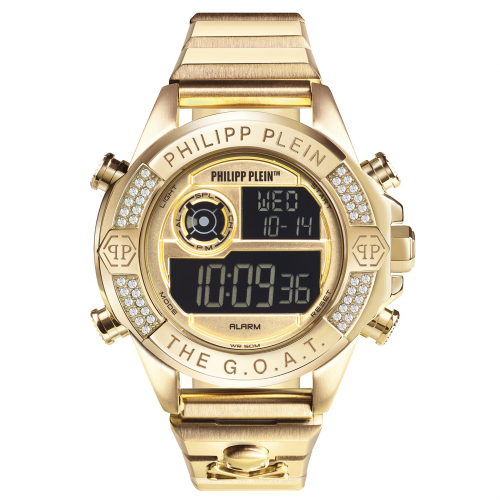 Philipp Plein Herren Armbanduhr PWFAA0621 The GOAT Goldfarben, Digital, Alarm, Chrono