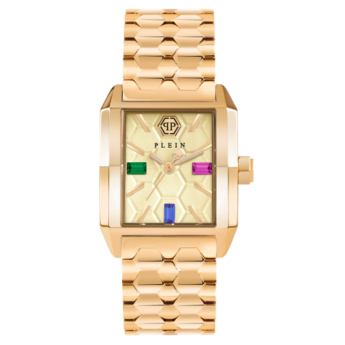 Philipp Plein Damen Armbanduhr PWMAA0522 OFFSHORE SQUARE Goldfarben