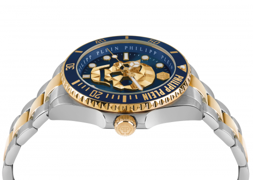 Philipp Plein Herren Armbanduhr THE $KULL DIVER PWOAA0722, bicolor, Blau