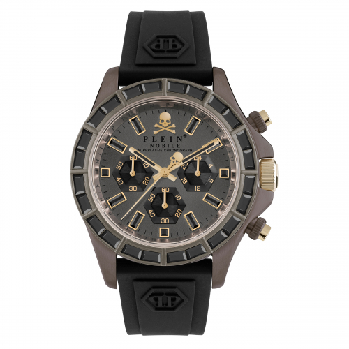 Philipp Plein Herren Armbanduhr NOBILE RACING PWVAA0323 Chrono Silikon Schwarz
