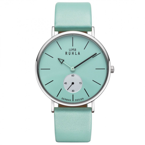 UMR RUHLA-Style 30168-4 Damen Armbanduhr, kleine Sekunde, Lederband mint-grün