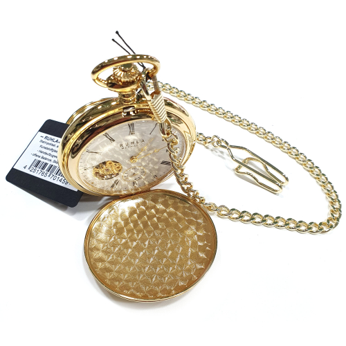 RUHLA 6474-2 Taschenuhr Handaufzug kleine Sekunde mit Kette