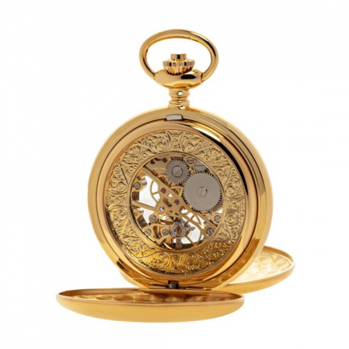 UMR RUHLA 6653 Taschenuhr Handaufzug Skelettiert mit Kette