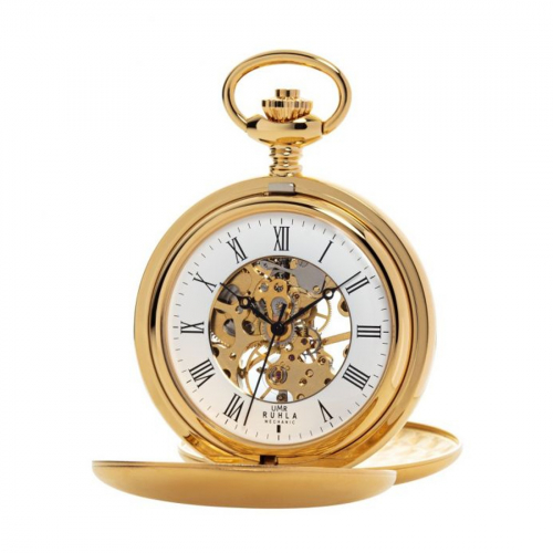 UMR RUHLA 6653 Taschenuhr Handaufzug Skelettiert mit Kette