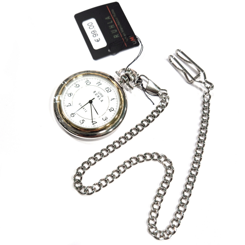 UMR RUHLA TU 8053 Taschenuhr, Ronda-Werk, mit Aufsteller und Kette