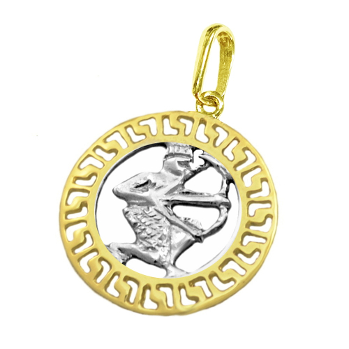 Anhänger 585 Gold bicolor Kettenanhänger Sternzeichen Schütze