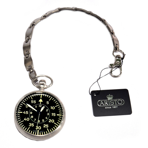 Aristo TAU-8 Taschenuhr mit Kette, unbranded, Sellita-Werk Handaufzug