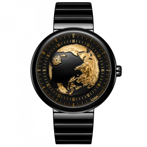 CIGA design Uhr U033-BG01-6B7B Blue Planet II GILDED AGE Automatik Gold-Schwarz