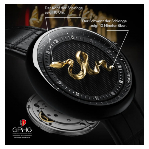Preview: CIGA design Uhr U037-BB01-W1B Automatik Legende der Schlange mit Anhänger