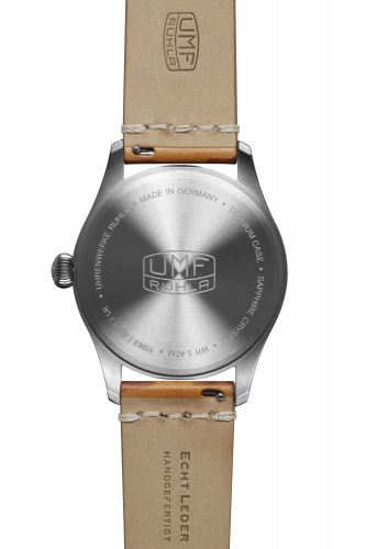 UMF Ruhla 1134-4, Titan, Quarz, Saphirglas, Armbanduhr, Lederband, 42mm