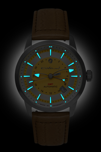 UMF Ruhla Colani 1364-1 Automatik, GMT, Armbanduhr Saphirglas, Edition, gelb