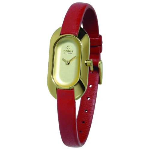 OBAKU DENMARK Damen Armbanduhr V136LGGRR, elegant, Zeitlos, goldfarben