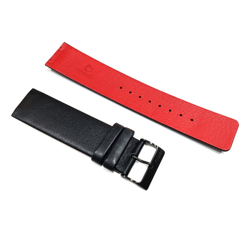Obaku Ersatzband, Wechselband Leder schwarz-rot, Stegbreite 22mm V139G