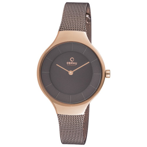 OBAKU DENMARK Damen Armbanduhr V166LXVNMN schwarz-roségoldfarben