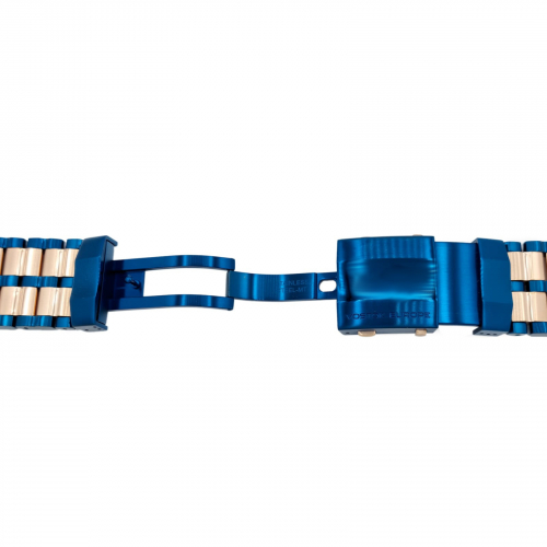 Ersatzband-Wechselband Vostok Europe Energia Rocket Edelstahl 26 mm rose-​blau