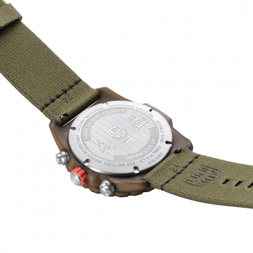 Luminox Herren Armbanduhr 3757.ECO, Bear Grylls Survival X Tide, 45 mm Nachhaltige Outdoor Uhr